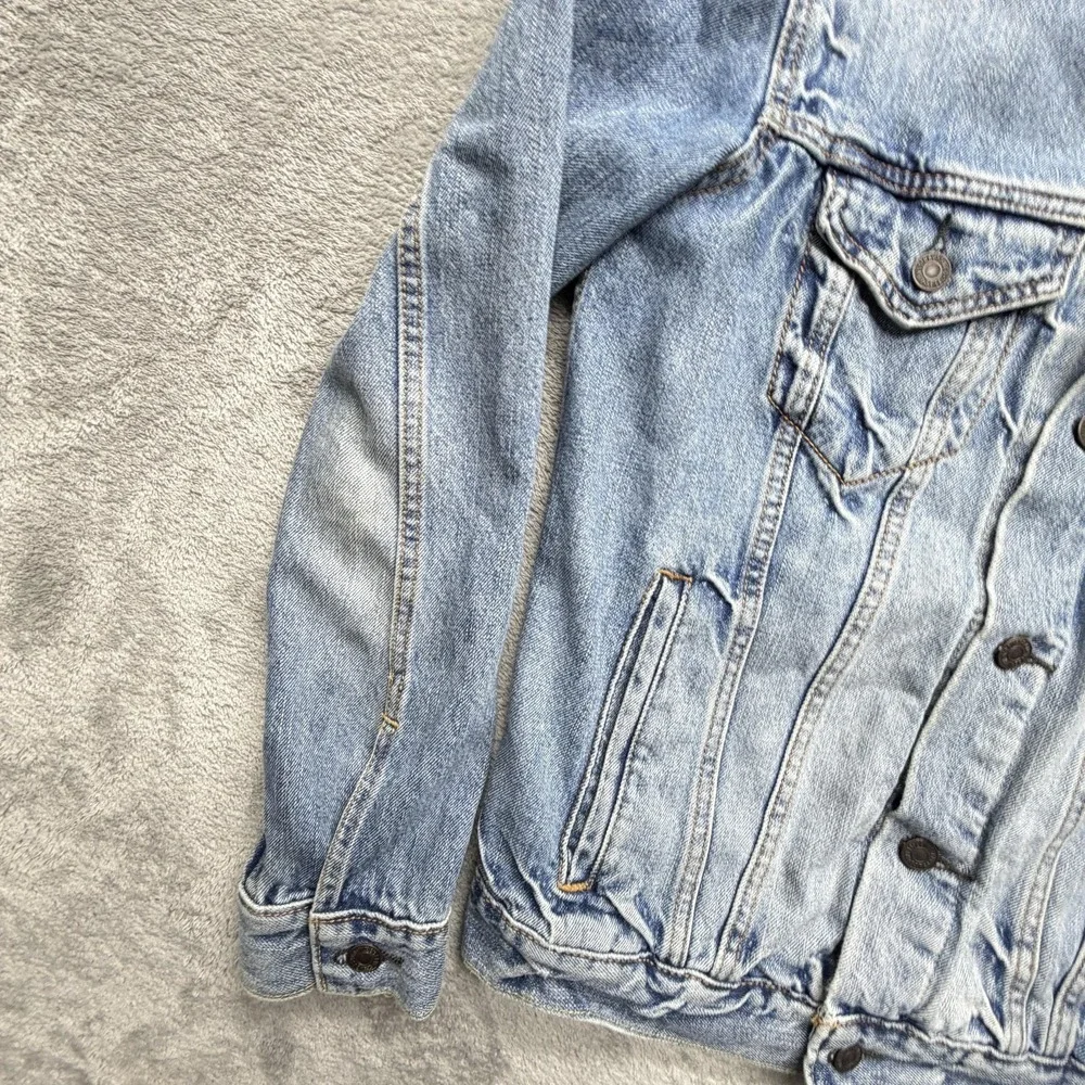 Levi Strauss & Co. Jacket Mens S Blue Denim Biker Collared Unlined Pockets